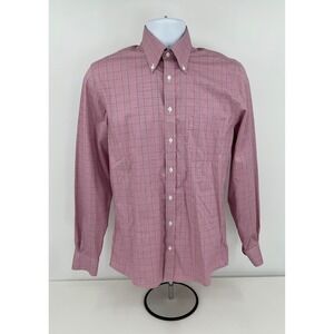 Brooks Brothers Milano‎ Fit Plaid Button Down Shirt Stretch Non Iron Mens